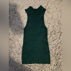 RW&CO. Sleeveless Dark Green Mini Dress